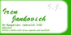 iren jankovich business card